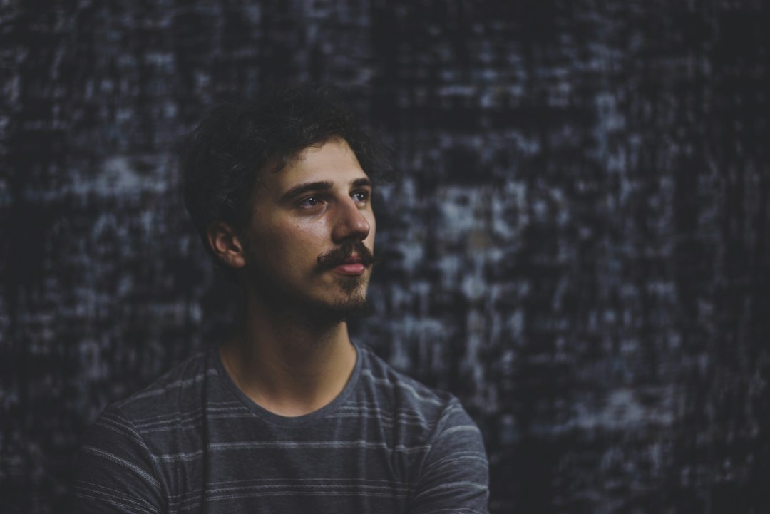 intense man looking away
