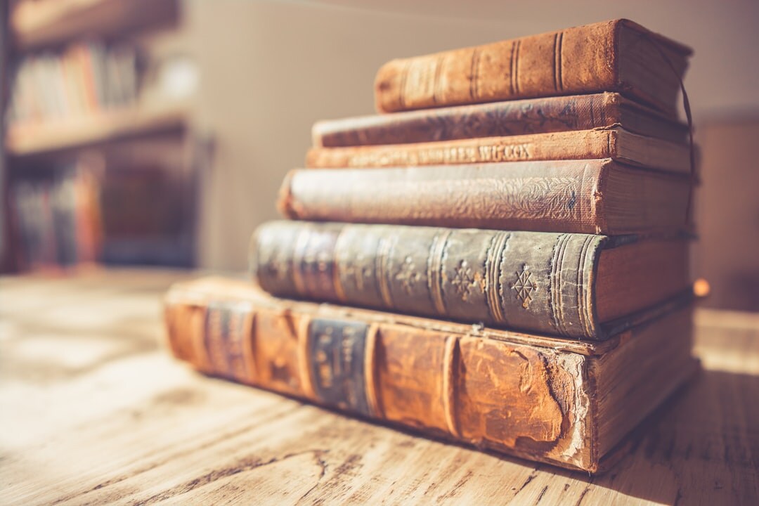 stack of mystery books